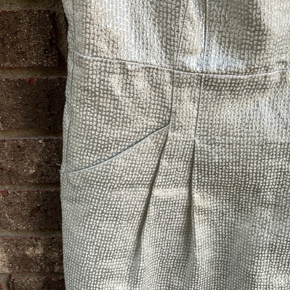Dalia Elegant Silver Shimmer Sleeveless Dress with pockets size 6 - Picture 4 of 10